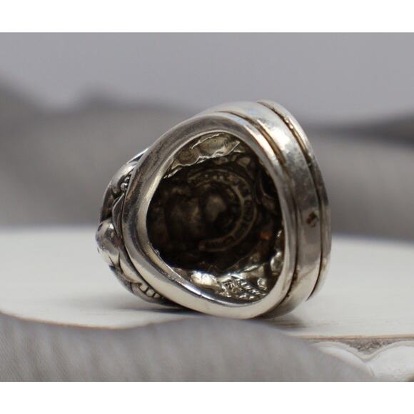 Kieselstein Large Barry Cord Sterling Silver Turtle Ring 22G/Sz 7 - Picture 6 of 8